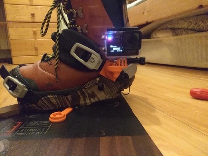 sport cam mount snowboard binding stripe mk2 gopro & sj camera go pro activities physical activites outdoor 3d print model - Mito3D
