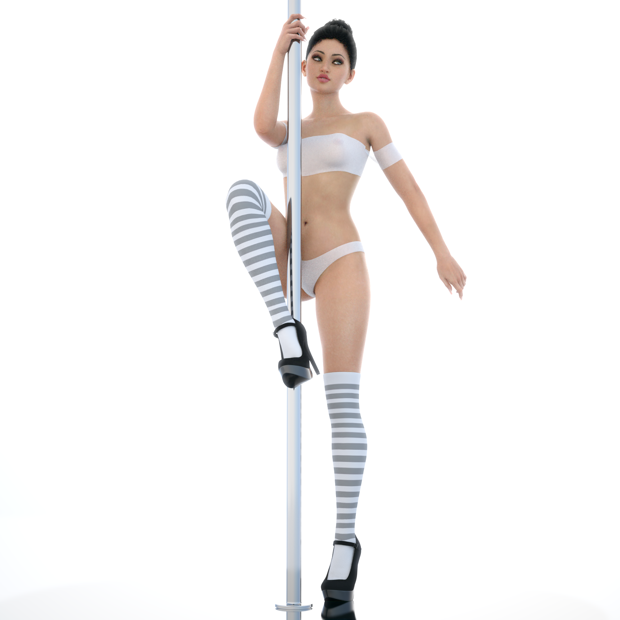 deporte presedia mujer niña hembra baile bailarín polo majadero acrobático estriptís bonita personaje figurilla resina aptitud piernas tacones ladys 3D print model - Mito3D