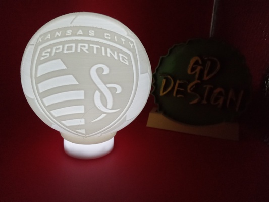 sporting kansas city mls soccer football light tealight reading party d cor man cave art kids room nightlight she 3d print model - Mito3D