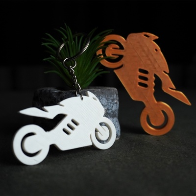 sports motorcycle keychain minimalist design race bike 3d print model - Mito3D