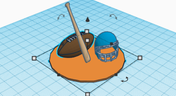 gli sport trofeo trofei calcio baseball in piedi 3D print model - Mito3D