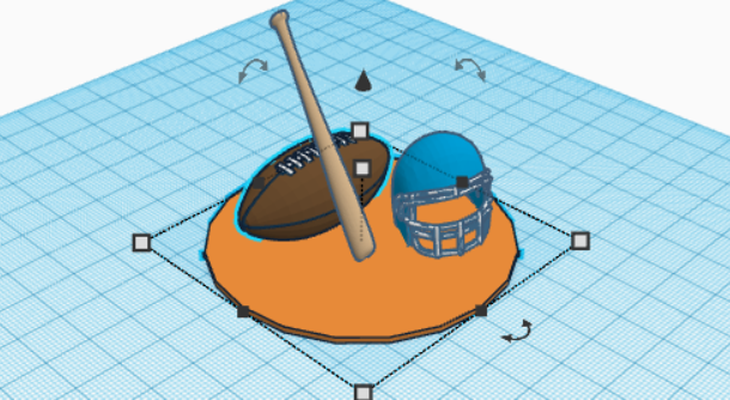 gli sport trofeo trofei calcio baseball in piedi 3d print model - Mito3D