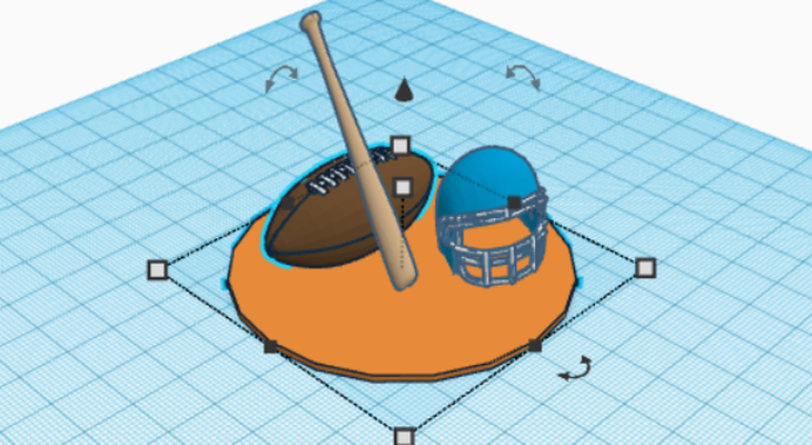 sports trophy trophys football baseball stand 3d print model - Mito3D