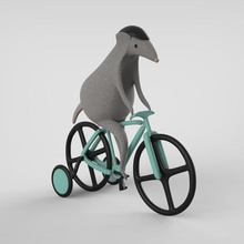 sporty mouse art animal toy sports 3d character rat design designer bicycle cute 3d print model - Mito3D