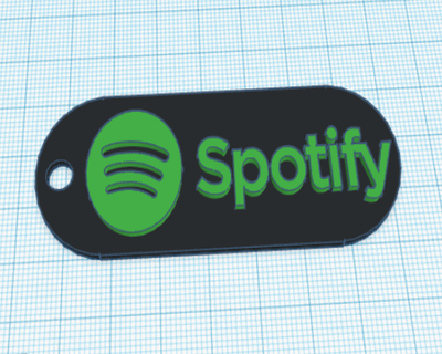 spotify porte clés porte clés marque spotify musique 3d print model - Mito3D