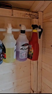 spray bottle storage rack hanger 3d print model - Mito3D