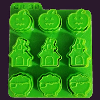 pépites Coupe miniatures citrouille Château chaudron Halloween décorations arrose coupeurs timbres timbre biscuit coupeur 3d print model - Mito3D