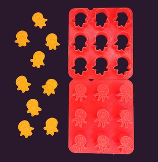 pépites miniature poulpe coupeur décorations arrose coupeurs timbres timbre chaire biscuit sirène Sirène queue 3d print model - Mito3D