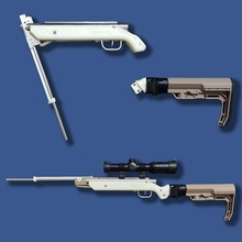 spring air rifle fold barrel gun break game 3d print model - Mito3D