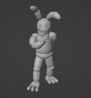 primavera bonny Springtrap fnaf coniglio rotto spaventoso 3dprint giocattolo statua fantasia immaginario creatura gioco Giochi giocattoli fnfaf3 3d print model - Mito3D