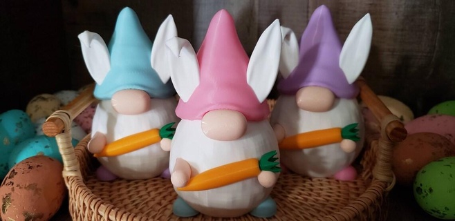 spring bunny gnome decoration easter cute 3d print model - Mito3D