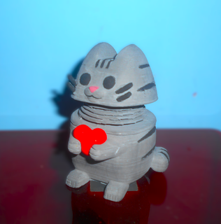 printemps chat art funko jouet boîte mascotte décoration animal porcin banque souple flexi décor 3d print model - Mito3D