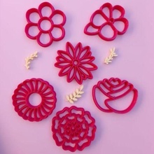 Primavera cortar flores ferramenta biscoitos cortadores carimbo mãe cerâmica argila polímero padaria 3d print model - Mito3D
