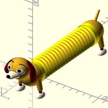 spring dog game helix customizer openscad toy 3d print model - Mito3D