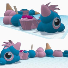 Sträusel artikulieren Süßigkeiten Drachen Kunst Spielzeug Popcorn Eis flexi drucken Ort Pip artikuliert flexibel unterstützt 3d print model - Mito3D