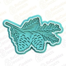 spruce branch cookie cutter set stamp cookies cook home cithen cutters bouquet flowers plants wreath 3d print model - Mito3D