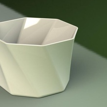 spun polyhedron pot home cactus flower plant 3d flowerpot 3d print model - Mito3D