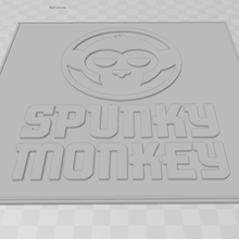 spunky monkey consumables 3d poster cyberpunk 2077 game cyber punk video supportless spunk drink drinks consumable energy fluid wall deco decor decoration monkies monkeys hanging hang ender 3 print support free easy 3d print model - Mito3D