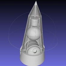 sputnik 2 laika cápsula recto montaje imprimible modelo Arte 3d printing miniatura astronave satélite vuelo espacial historia 3d print model - Mito3D