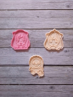 espiar familia Galleta cortadores anya panadería equipo paquete corte moldes galletas sello estampador 3d print model - Mito3D