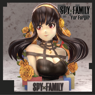 spy family yor forger anime stl art toy collectible figure roses bust fanart girl dress action 3d print model - Mito3D