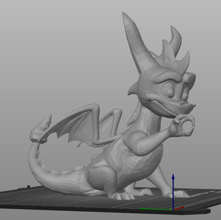 Spyro dragon pose 39 accord monochrome sculptures 3d print model - Mito3D