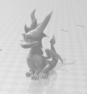spyro continuar sentado esperando pose + llavero versión dlp dragones fdm resina Sla dragón espía criaturas 3d print model - Mito3D