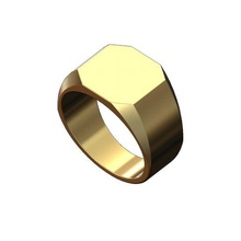 square 14x14mm chamfred signet sizes 6to11 3d print model jewelry ring printable gold silver sterling fashion jewellery luxury classic engravable engraving gents statement large rings 3d print model - Mito3D