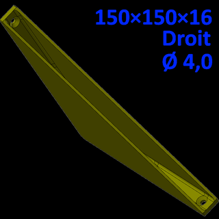 piazza 150 16 dritto parentesi graffe 40 mm viti sedia staffa rinforzo rinforzi angolo angoli 3d print model - Mito3D