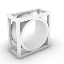 cuadrado de 4 anillos la joyería anillo rectangular square 3d print model - Mito3D