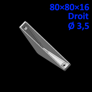 piazza 80 16 dritto parentesi graffe 35 mm viti sedia staffa rinforzo rinforzi angolo angoli 3d print model - Mito3D