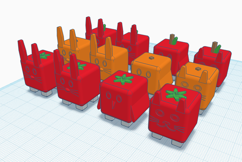 cuadrado animal frutas animal Fruta cuadrado apilable 3d print model - Mito3D