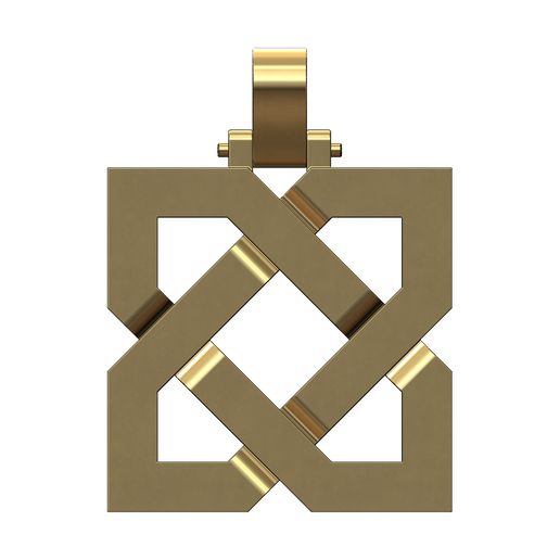 square celtic knot pendant bail 3d print model jewelry norse viking gaelic printable gold silver ornament jewellery fashion luxury symbol necklace gealic pendants 3D print model - Mito3D