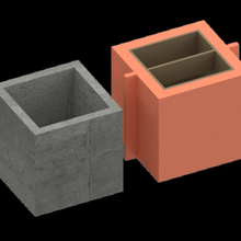 quadrado cimento Panela mofo pot cubo vaso flores potes plantar matriz negativo especificamente concreto cacto suculento poli geométrico 3d print model - Mito3D