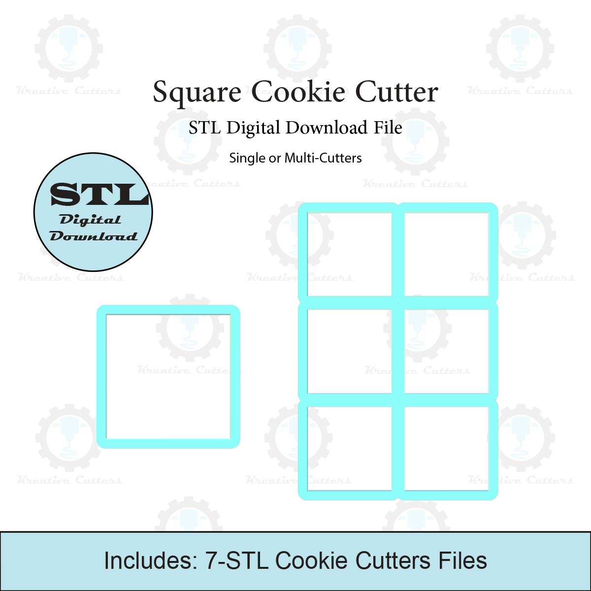 square cookie cutter multi stl file Home 3D print model - Mito3D