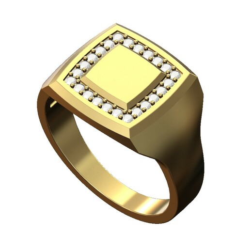 square diamond geometric signet ring 3d print model jewelry printable gold silver sterling men menring fashion jewellery luxury modern classic minimalist simple rings 3D print model - Mito3D