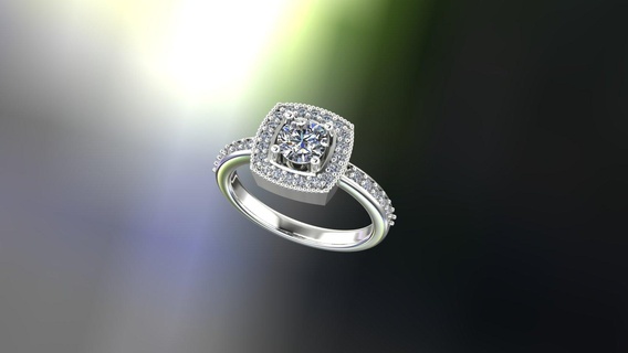 Quadrat Diamant Ring 5 5mm Schmuck Ringe 3d print model - Mito3D