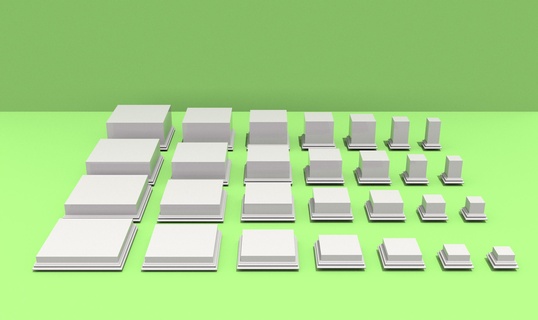 carré afficher bases méga pack afficher miniature 3d print model - Mito3D
