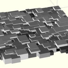 carré greeble art architecture artistique borg cube ville personnalisateur défi openscad math 3d print model - Mito3D