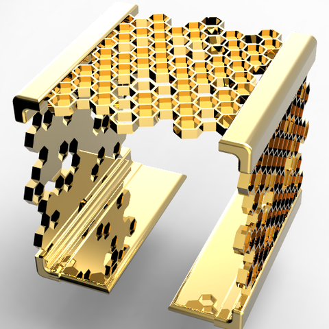 square hive bracelet jewelry geometric modern 3D print model - Mito3D