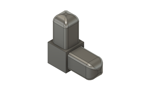 square hollow tube connectors 3 4in tubing aluminum connection 3d print model - Mito3D