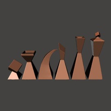 piazza moderno set di scacchi supportless gioco completa 3d print model - Mito3D