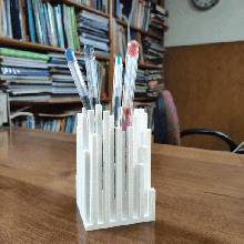 Quadrat Bleistift Stift Tasse Halter Unterstützung Schreibtisch Büro Marker Neu York Manhattan Wolkenkratzer Gebäude Stadt Dubai Singapur Hong kong 3d print model - Mito3D