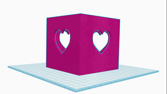 square pencil pot heart 3d print model - Mito3D