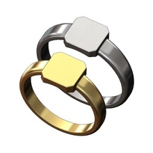 square plate engravable signet ring 3d print model jewelry wedding engagement printable gold silver jewellery sterling luxury accessories modern minimalist simple 3d print model - Mito3D