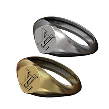cuadrado cuadrilátero Luis Vuitton logo réplica sello anillo 3d impresión modelo joyería joya imprimible Louisvuitton oro plata joaillier libra esterlina lujo 3d print model - Mito3D