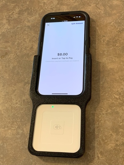 square reader holder iphone 14 pro otterbox defender gadget debit interac mobile phone smartpone tablet 3d print model - Mito3D