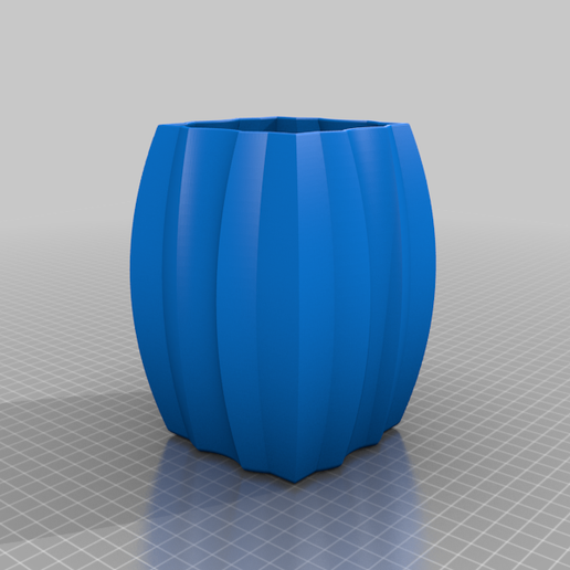 Quadrat Rippe Vase Topf Blume Dekor 3D print model - Mito3D