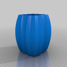 quadrado costela vaso Panela flor decoração 3d print model - Mito3D