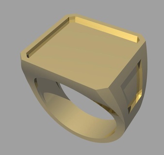 cuadrado anillo bisel diamantes encantos diges pendientes arete anillos joyería joya diseños cera fundición Arte oro cinta banda plata 3d print model - Mito3D